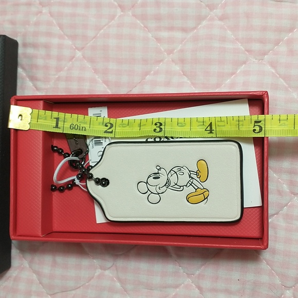 Disney x Coach White Mickey Mouse Hang Tag Keychain / Bag Charm - Picture 4 of 4